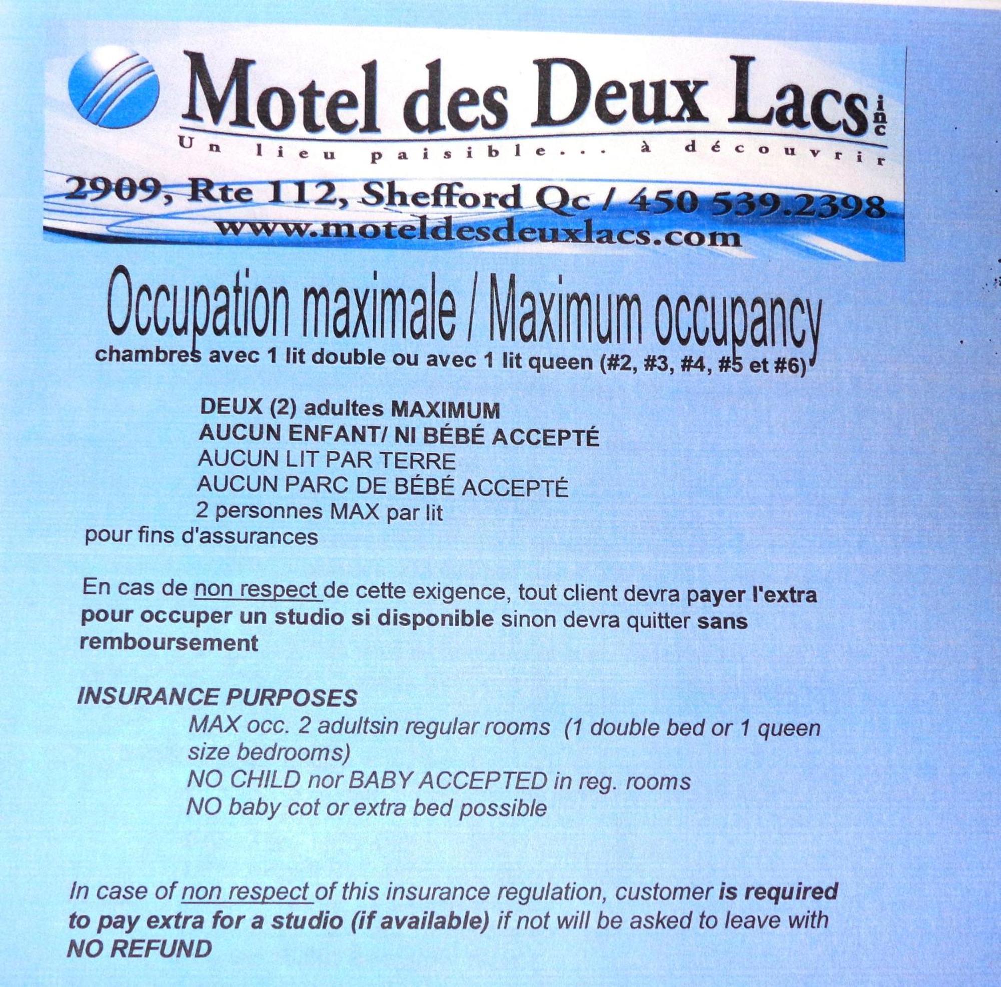 Motel Des Deux Lacs Waterloo Værelse billede